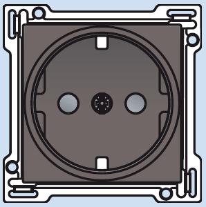 104-66901 Steckdose mit Schutzkontakt und Kindersicherung Kompletierungsset Greige