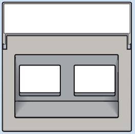 102-65400 Komplettierungsset mit transparentem Textfeld 1/2xRJ45 UTP Schrägauslass Hellgrau