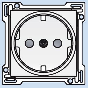 101-65801 Steckdose mit Schutzkontakt und Klappdeckel und Kindersicherung Kompletierungsset Reinweiß