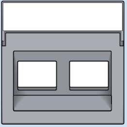 121-65400 Komplettierungsset mit transparentem Textfeld 1/2xRJ45 UTP Schrägauslass Sterling